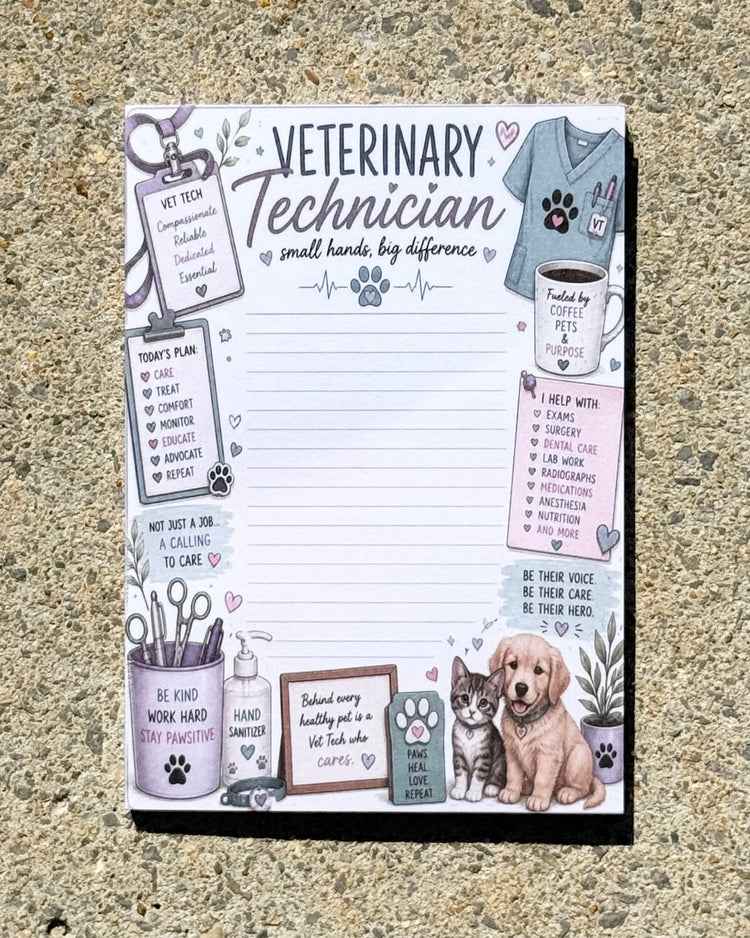 Veterinary Technician Notepads